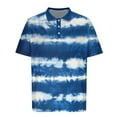 thumbnail image 5 of ZCFZJW Men's Golf Shirt Short Sleeve Tie Dye Gradient Color Printed Lightweight Quick Dry Summer Moisture Wicking Athletic Tees Shirt Blue#03 XXXL, 5 of 5