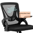 thumbnail image 5 of Ergonomic Office Chair Swivel Computer Desk Chair with Flip-up Armrests, Height Adjustable Mesh Chair with Lumbar Support for Home, Bedroom, Study, Black, 5 of 8