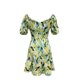 thumbnail image 5 of Vestido de cintura alta con estampado de corbata y cuello en V de manga corta a la moda de verano para mujer Fridja  bnh3910, 5 of 8