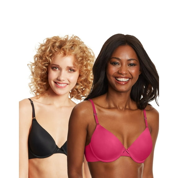 Maidenform One Fab Fit® T-Shirt Bra 2-Pack Polished Black/Polished 34A Women's