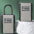 thumbnail image 4 of Large Space Design Password Key Box Gray Car Key Safe Box for Home Apartment Lockbox Free Installation Mobile, 4 of 7