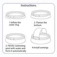 thumbnail image 7 of Oversized Inflatable Swimming Pool with Canopy, 141''x 29'' Inflatable Family Pool for Kids & Adults, Kid Pool with Sun Shade, Blow Up Pool for Backyard, Garden, Age 3+, Aqua Grey, 7 of 7