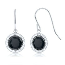 Gem Stone King 3.00 Ct Round Black Zirconia 925 Sterling Silver Earrings