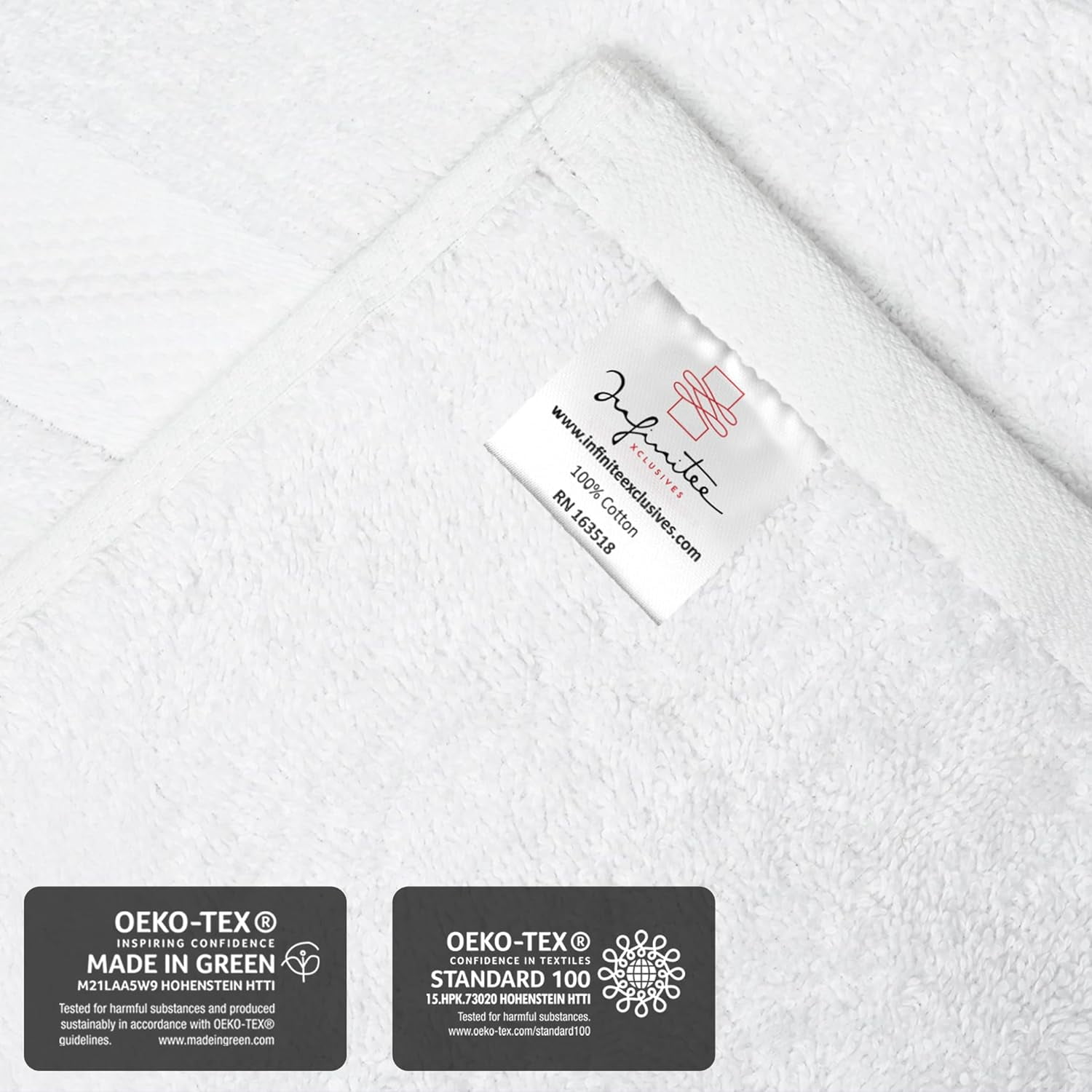 Infinitee Xclusives Premium Hand Towels Honey Comb Dobby - Quick Dry - 6 Pack, White, 16x28 In