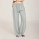 thumbnail image 2 of Pantalones anchos con cordón para mujer, de algodón liso y cintura elástica, para uso informal, 2 of 8