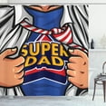 thumbnail image 1 of Ambesonne Father's Day Shower Curtain, Fun Super Dad T-shirt, 69"Wx75"L, Cobalt Blue Multicolor, 1 of 3