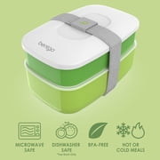 Bentgo Classic - Adult Bento Box, Stackable 3-Compartment Lunch Box with Removable Utensil Set and Sealing Strap, BPA-Free, Food Container Ideal for Meal Prep, Work, and On the Go (Green)