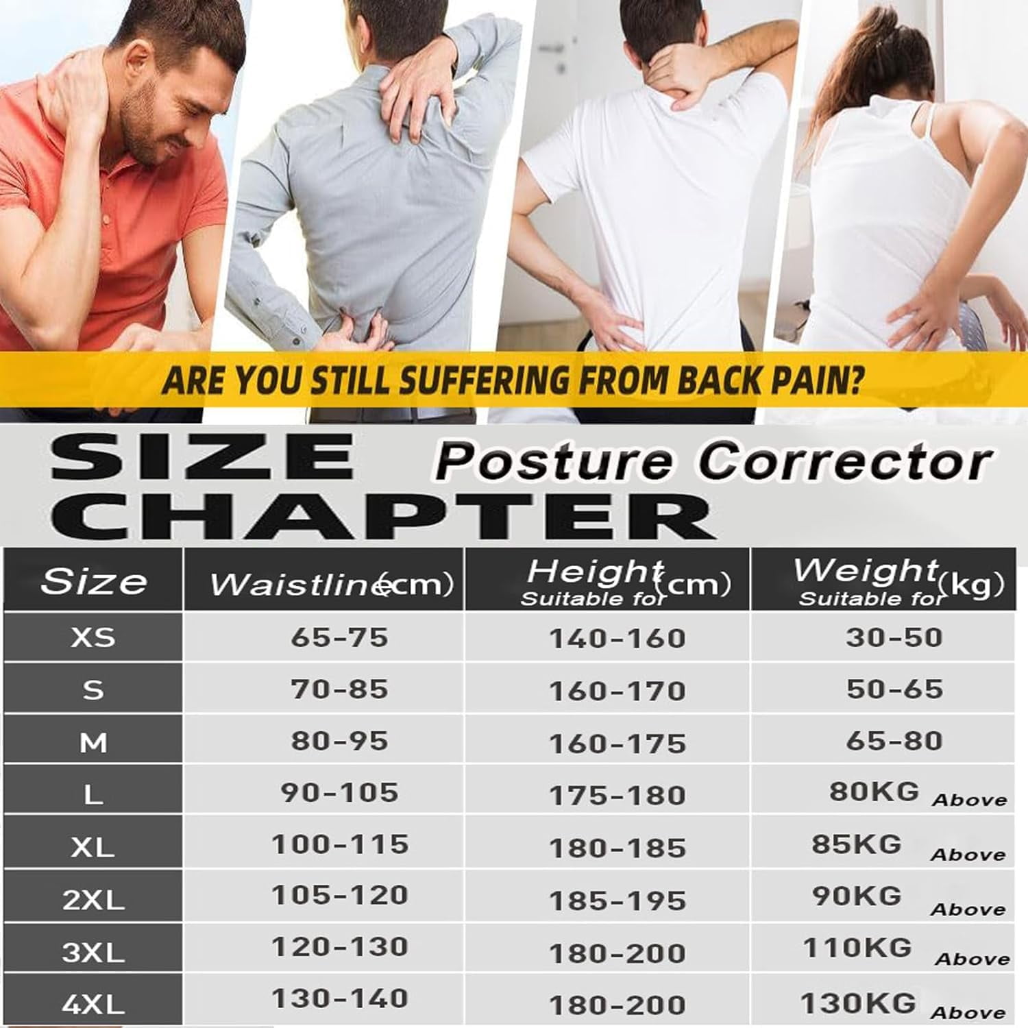 Hfnggwee Posture Corrector Brace for Men & Women - Breathable Lumbar Support Belt to Improve Alignment & Relieve Back, Neck & Shoulder Discomfort A329-409