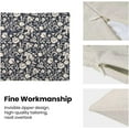 thumbnail image 5 of Floral Throw Pillow Covers 16x16 Set of 2, Flower Print Linen Decorative Pillow Covers Neutral Vintage Decoration Outdoor Cushion Cover Navy Blue Floral Pillowcase for Sofa Couch Farmhouse, 5 of 6