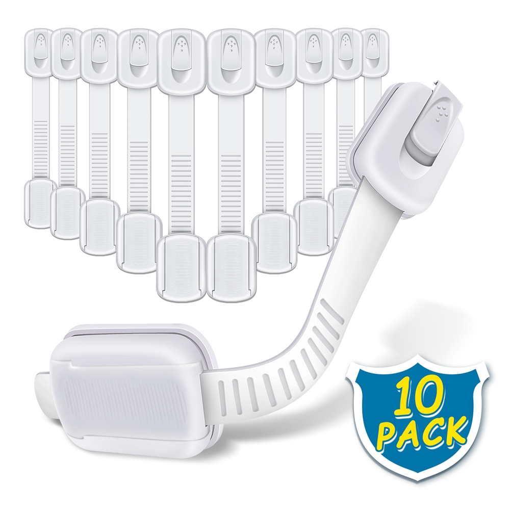 Child Safety Fridge Lock, 10 Pack No Drilling Baby Proof Locks for