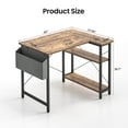 thumbnail image 3 of DESINO 40 Inch L-Shaped Computer Desk with Storage Shelves Home Office Corner Desk Study Writing Table, Rustic Brown, 3 of 8