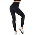thumbnail image 4 of TWZH Women Color Block Net Hollow Out High Waist Elastic Leggings Yoga Pants, 4 of 6