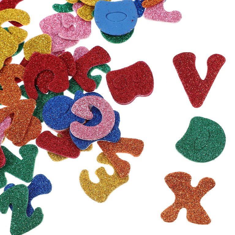2 Packs Small Alphabet Letter Foam Glitter Stickers Arts Craft