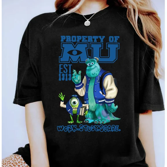 RARE vintage Monsters University Mike Sulley Work Study Scare Unisex Shirt 320111065