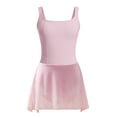 thumbnail image 5 of Girls Tank Skirted Dance Leotard with Square Neck,Ballet Dress Bodysuit, 5 of 9