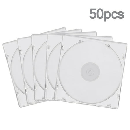 10/50/50 - 0.2in Thickness Slim Single Clear PP Poly CD Case Blank Disc Replacement Cover Plastic  CD Storage Case