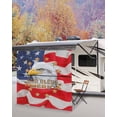 thumbnail image 5 of 4th of July RV Awning Sun Shade Screen 9'X7' God Bless America Mesh Sunscreen Patriotic Eagle American Flag Awning Shade Screen with Zipper UV Blocker Completed Kits for RV Motorhome Camper, 5 of 7