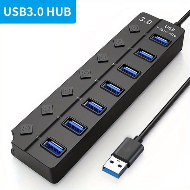 Supercharge Your USB Connectivity with this 4-Port/7-Port USB 3.0/2.0 HUB Splitter - LED Power Indicator & 30CM Cable Included!