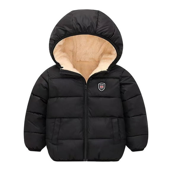 dmqupv Parka Jacket Girl Girl Winter Coat Winter Long Jacket Outwear Kids Clothes Girls Winter Long Coat With Hood Warm Quilted Jacket For Kids Cold Black,Size for 6-7 Years