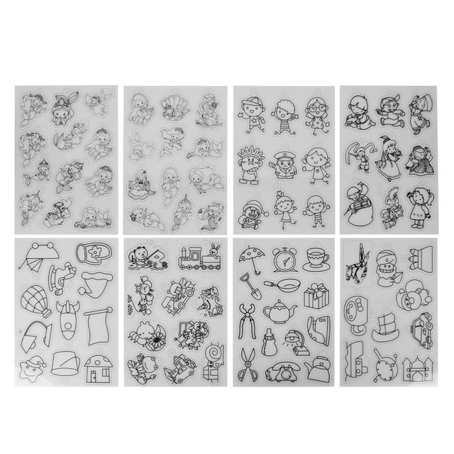 Heat Shrink Sheet, 8Pcs Shrinky Art Paper With Fun For Adult Kids For DIY Crafts Girl Pattern