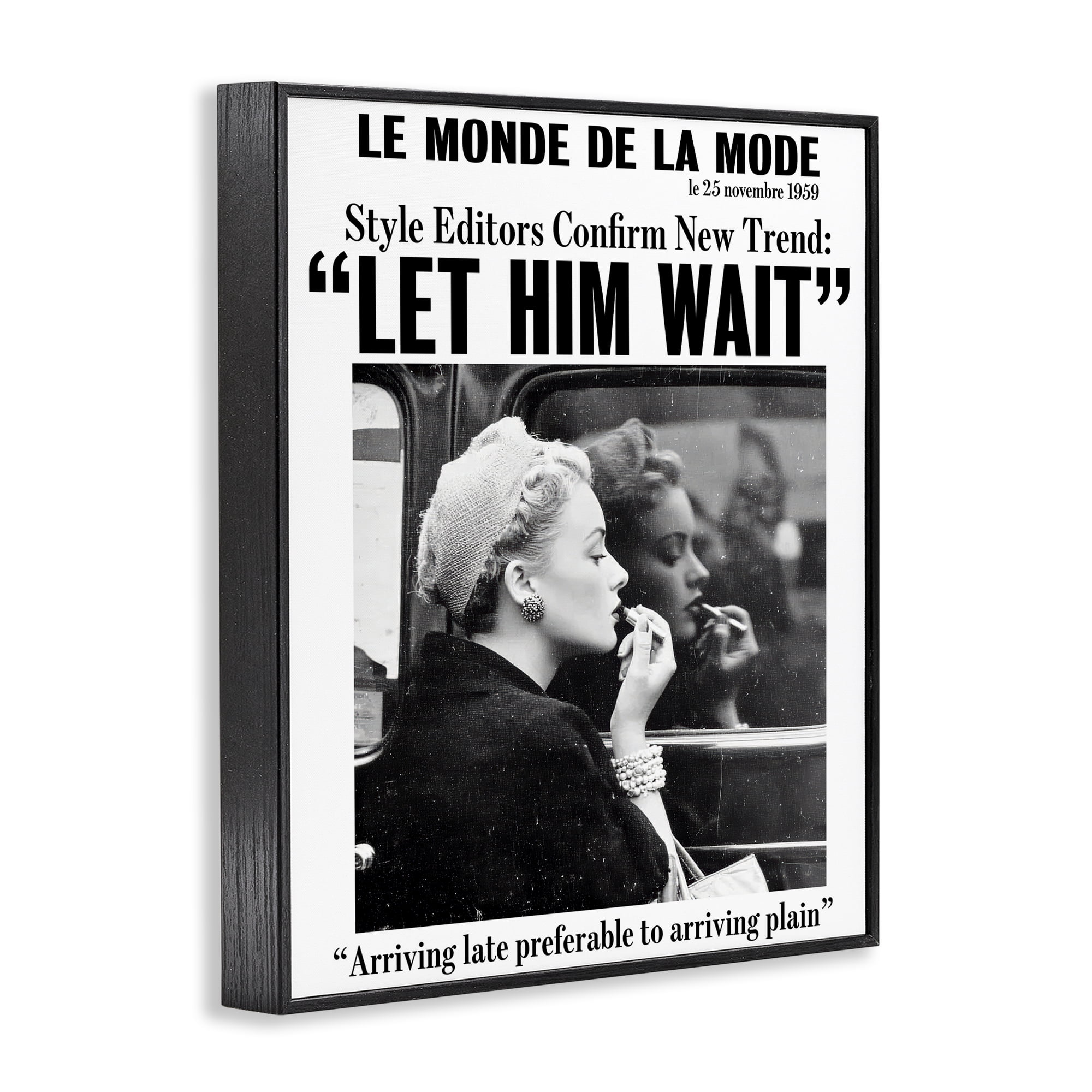 Stupell Industries Let Him Wait Advice Black Framed Giclee Art, design by Annabelle Hall