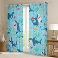 thumbnail image 3 of jejeloiu Cute Shark Black Out Curtains,Ocean Sea Animal Curtains Pack of 2 (42x63 Each),Sealife Yellow Fish Bedroom Curtains For Boys Kids,Microfiber Bedroom Decor, 3 of 6