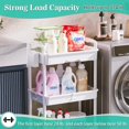 thumbnail image 5 of 3 Tier Rolling Cart with Drawer, White Multifunctional Storage Organizer for Bathroom, Kitchen, Office, 5 of 6