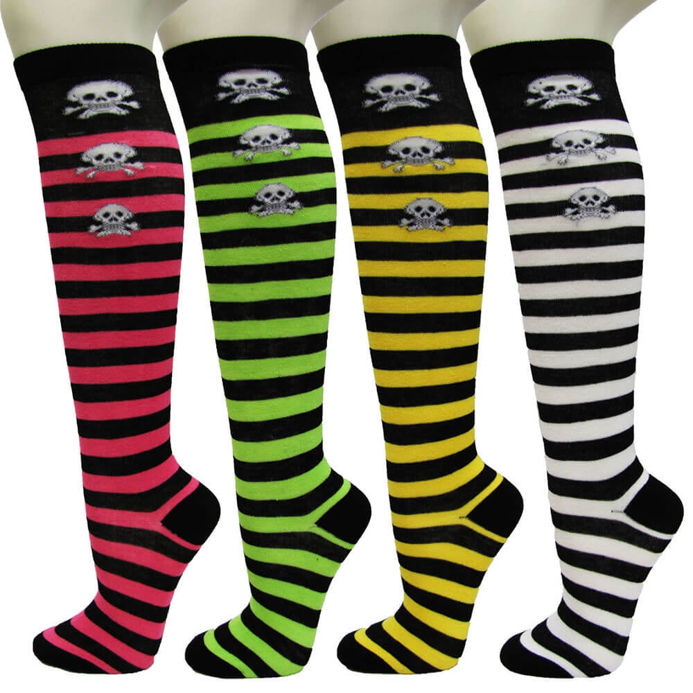 2Pack/3Pack Cotton Striped Variety Colorful Pattern Novelty Knee High Sock Kids 