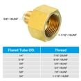thumbnail image 5 of Uxcell Flare Connector SAE 45 Degree Flare Brass Adapter Flare Pipe Fitting 3/4 inch Female Flare x 3/8 inch Male Flare 1 pcs, 5 of 7