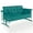 Turquoise, variant on Pemberly Row Modern Metal Gliding Patio Sofa in Turquoise Finish