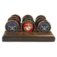 thumbnail image 2 of DECOMIL 4 Rows Coin Holder, US Army-Navy-Air Force-Marine Military Collectible Challenge Coin Display Case Wood Stand, Holds 12-16 Coins (Marine Corps), 2 of 7