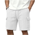 thumbnail image 3 of Thousandth Men Casual Cargo Shorts Elastic Waist Drawstring Summer Shorts Soft Breathable Multi Pocket Everyday Shorts Quilted Shorts for Men, 3 of 9