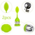 thumbnail image 3 of piezas de colador de té para té suelto, dispositivo para remojar té hecho de acero inoxidable y silicona, colador de bolas de té, filtro para dispositivo de remojo de té, con mango de, 3 of 5
