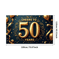 thumbnail image 3 of LUUFILx Gold Cheers to 50 Years Banner, Festive Decoration for Milestone Events and Celebrations, Backdrop for Anniversary Parties, Birthday Decors, Event Props, 3 of 9