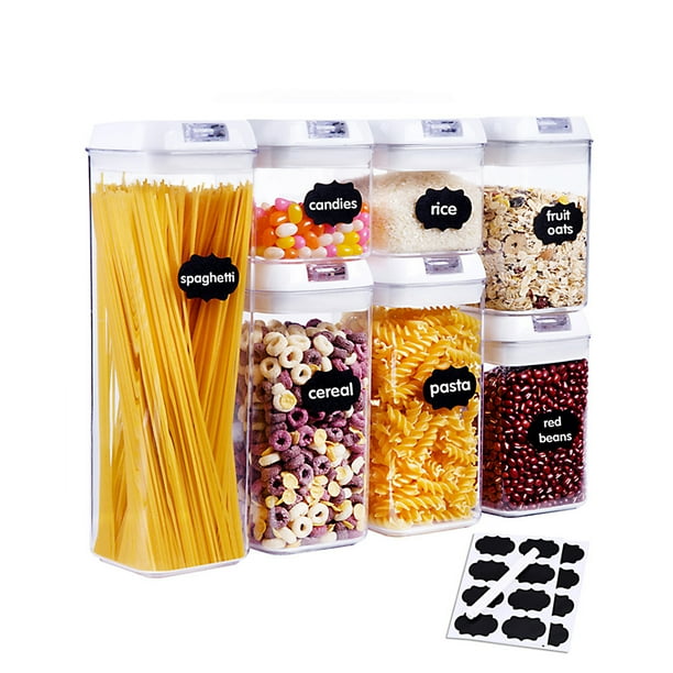 Food Storage Container 7PCS Airtight Kitchen Plastic Canister with Lid