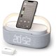 thumbnail image 1 of wonima11 Bluetooth Speaker with Wireless Charger, FM Radio, Dimmable Bedside LED Night Light, Stereo Sound Dual Wireless Speakers, 2500mAh Portable Speaker for Home Decoration, Bedroom, Office, Gift, 1 of 1