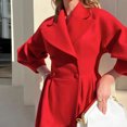 thumbnail image 3 of MORTTIC Women's Classic Winter Long Coat with Wide Lapel Double-Breasted Belted Trench Coat Casual Overcoat Red，XXL, 3 of 4