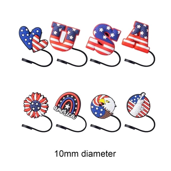 Bwiyojiz Home Decoration Holiday Products Count 8pcs Straw Cover 10mm Reusable Cute Drinking Topper Accessories Portable Protector Plugs Decorations Gifts for Party, Gifts for Sister, Multicolor
