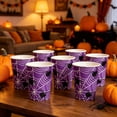 thumbnail image 4 of 24 Pack Purple Spider Web Disposable Halloween Paper Cups, Spooky Black Spider Print Drink Cups, Heavy Duty Disposable Tableware for Indoor Outdoor Halloween Decorations Haunted House Party Supplies, 4 of 6