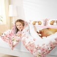 thumbnail image 3 of Erosebridal Dancing Capybaras Twin Bedding Sets 7-Piece For Teens,Romantic Floral Cherry Blossoms Bedding Comforter Set For Child Boys Girls,Pink Reversible, 3 of 6