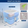 thumbnail image 7 of SereneLife 4 Gallon Portable Toilet with Extra Large Seat – Outdoor Camping Toilet with Flush, 3.2 Gallon Fresh Water Tank, Hand Sprayer, Funnel & Phone Holder for RV, Boat, Travel, Indoor/Outdoor Use, 7 of 7