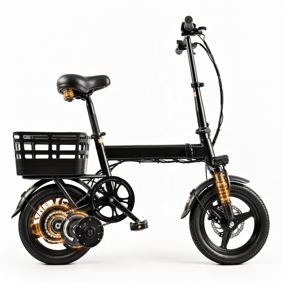 14" Foldable Electric Bike, 500W Peak Commuter Ebike for Adults, Mini Ebike with Basket, 480WH Battery, 18MPH & 20 Miles, UL2849