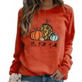 thumbnail image 2 of Top De Mujer De Halloween Jersey Con Estampado De Calabaza Halloween Women Pullover Cute Pumpkin Print Sudadera Con Cuello Redondo Manga Larga Casual Fit Fall Top Shirt Orange S ANGGREK Otros, 2 of 5