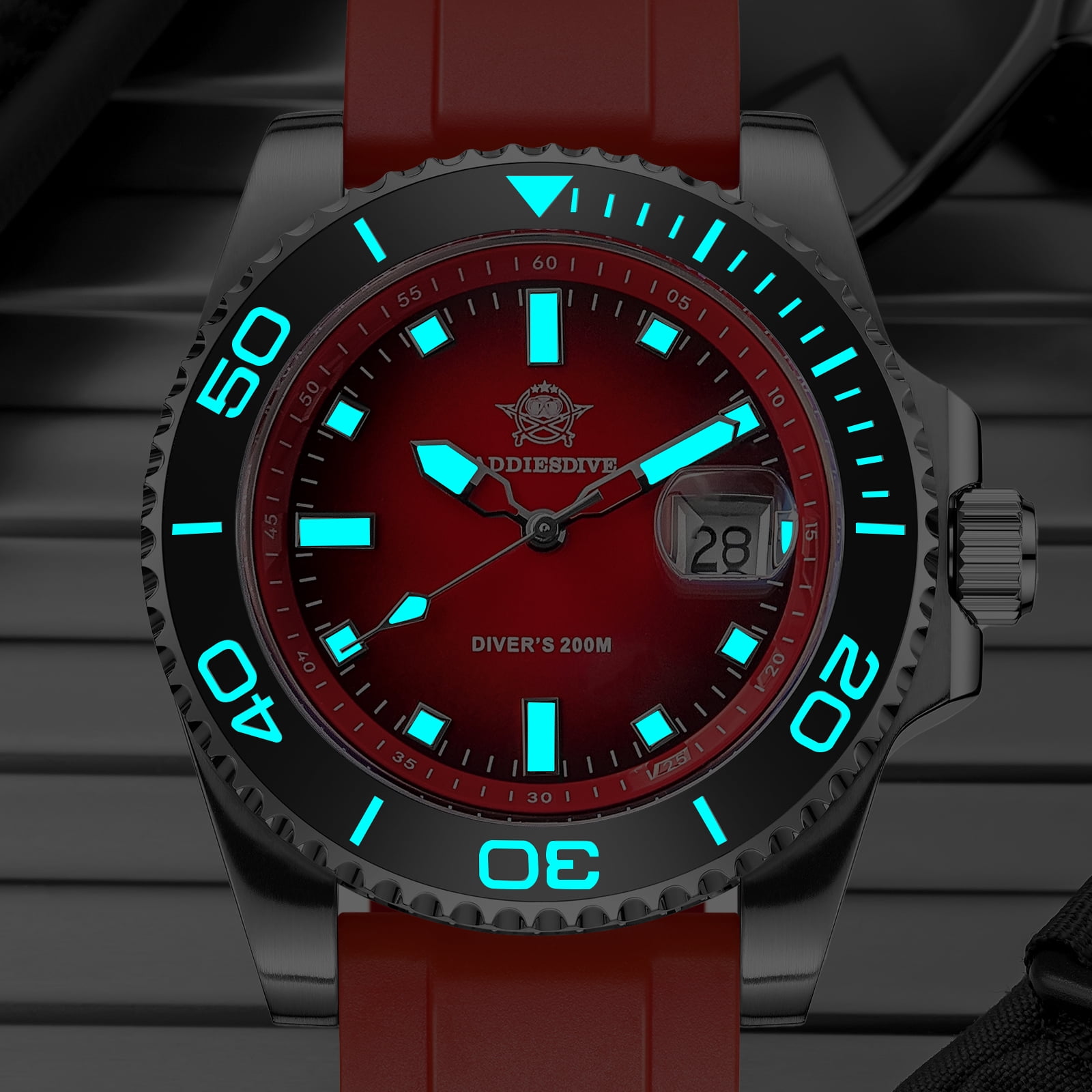 ADDIESDIVE Professional Dive Watch - Japanese Quartz Movement, 200M Waterproof Quartz Watch with Ceramic Rotating Bezel & Super Luminous