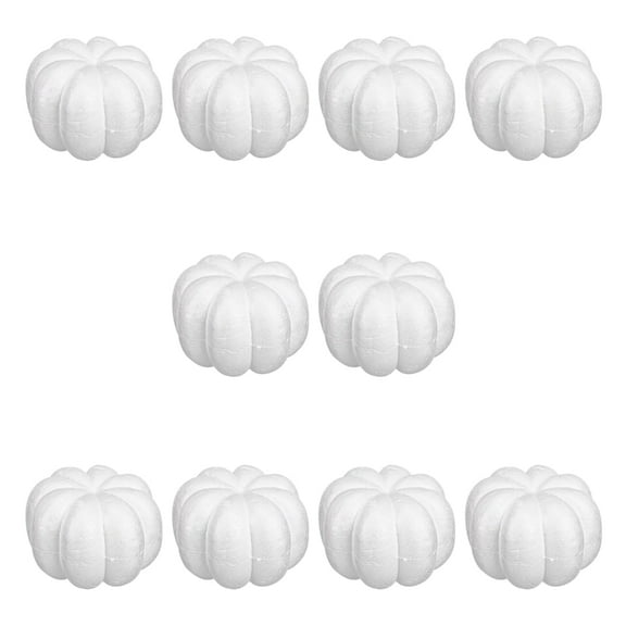 10Pcs Artificial Pumpkins for Thanksgiving Fall Party White Foam Pumpkins Decoration for Painting Art Craft