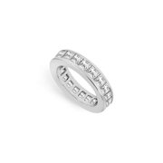 Fine Jewelry Vault UBAGSQ350CZ1602 Three & Half CT CZ Eternity Band in Sterling Silver, 23 Stones