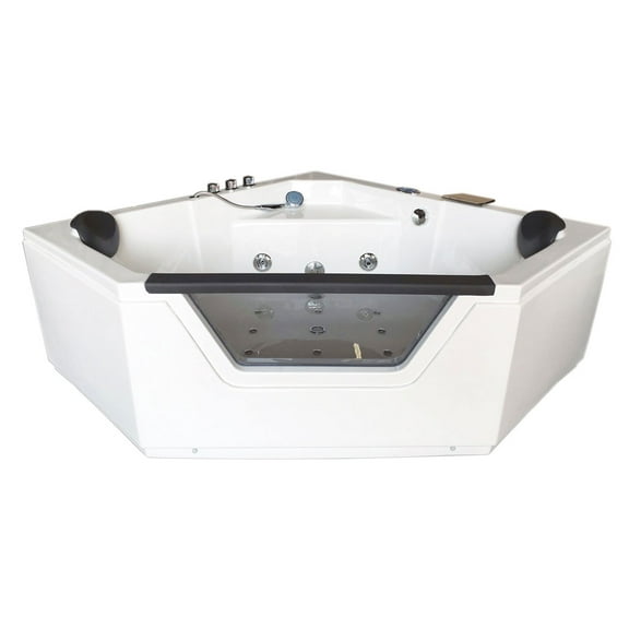 Whirlpool Corner Bathtub white 59.05″ x 59.05″ with Heater – Ibiza