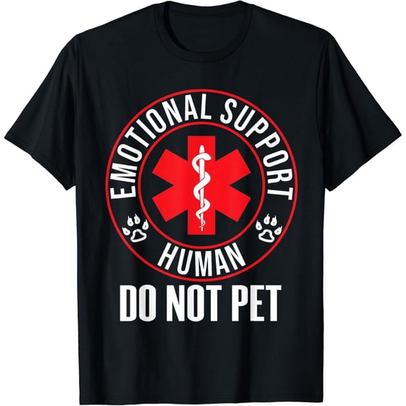 Emotional Support Human Do Not Pet - Service Dog Love Humor T-Shirt Black 2X-Large
