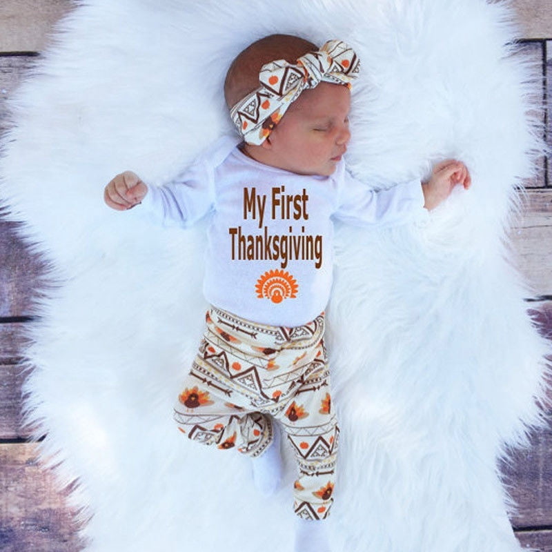 my first thanksgiving onesie girl