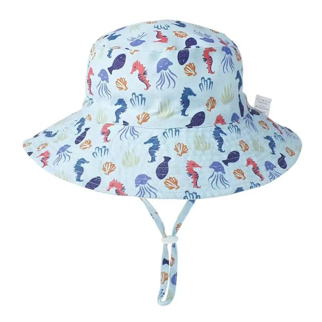 Sombrero de playa para niño y niña, gorra de cubo con ala ancha, protección UV para el cuello, para natación, 0 a 8 años, verano, 2023